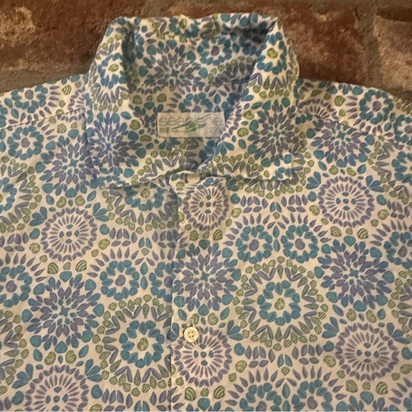 Men's Short Sleeve Shirt Seaplane Blue & White 2XL Lightweight Beach Unique - Picture 3 of 16